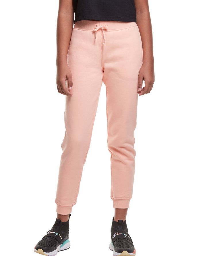 Champion Girls Joggers NZ - Reverse Weave Fleece Embroidered Logo Coral ( 2479-OQVBW )